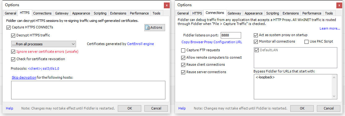 Fiddler抓包设置HTTPS、端口、允许远程计算机连接