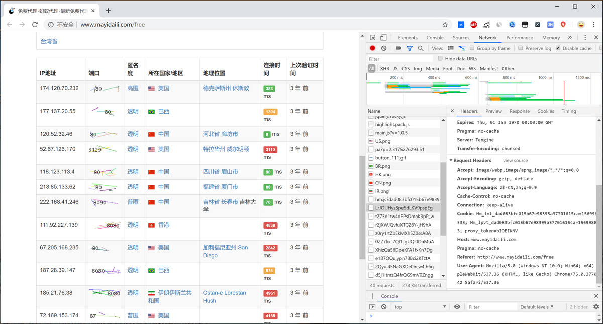 蚂蚁代理IP爬虫