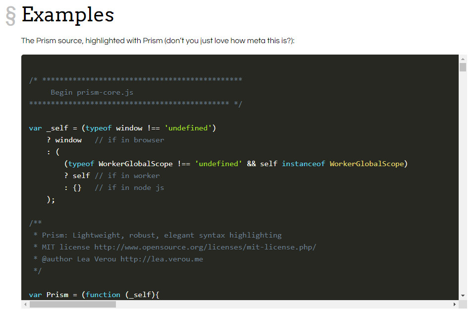 prism代码高亮,okaidia主题风格